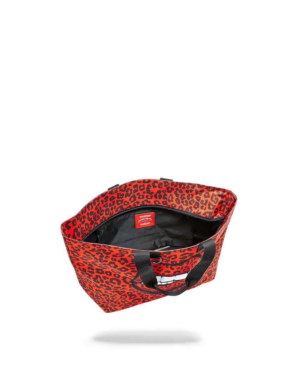 RED LEOPARD LIPS TOTE