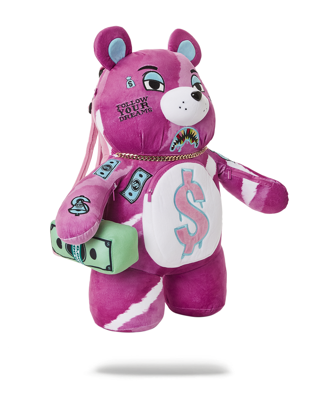 PINK PUNK MONEYBEAR TEDDYBEAR BACKPACK