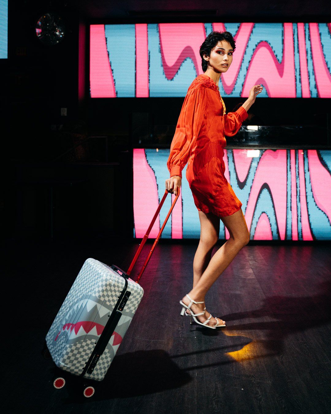 ROSE ALL DAY LA PALAIS SHARKNAUTICS HARDSHELL CARRY-ON LUGGAGE